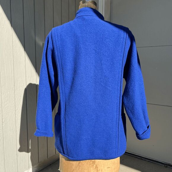 Vintage Geiger Austria Pure Wool Blue Jacket Coat Luxury Natural Fiber, Size M/L - Picture 6 of 9